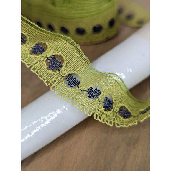 Lot of 6 Vintage Lace and Ribbon Assorted Lengths Colors Sew Craft Unique Greek - Picture 6 of 10